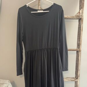 Dark gray Long Sleeve Dress
